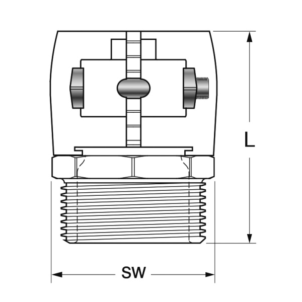 JE Prelazna spojnica zatezna navlaka radijalna sa krajem na navoj Clamp SDR 7.4 40x5.5-5/4ˮ - Image 2